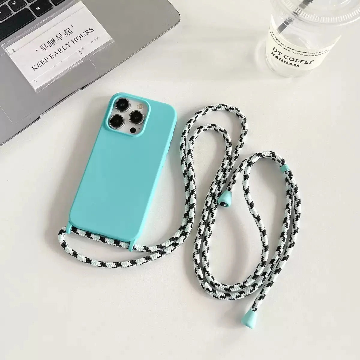 Necklace Strap Cord Crossbody Lanyard Liquid Silicone Case For iPhone 16 Pro 15 14 13 Pro max 12 12mini 7 8 plus