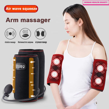 Masajeador eléctrico de brazos para aliviar el dolor de muñecas, codos y articulaciones: vibración, amasamiento y terapia de calor para masajear brazos, manos y codos.