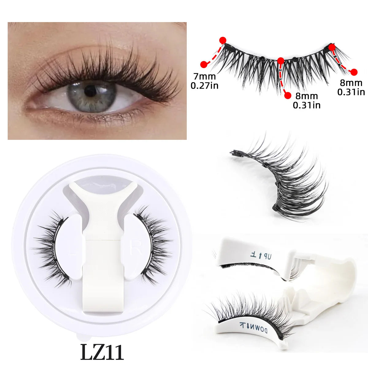 1 Pair Reusable Magnetic Eyelashes Set With Magnetic Tweezers Natural Faux Mink Lashes Fluffy Fake Eyelash Extension Makeup Tool