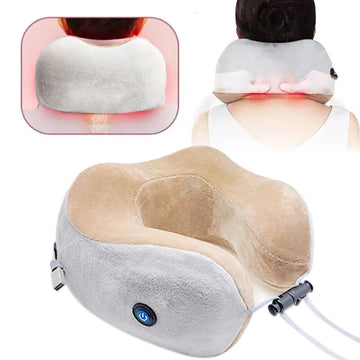 Portable U-shaped Neck Massager Electric Neck and Shoulder Vibration Massage Single Button Operation Suitable for Travel Work