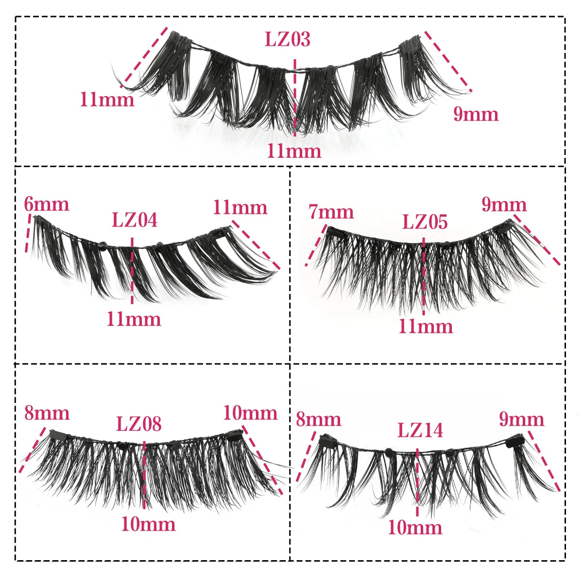 1 Pair Reusable Magnetic Eyelashes Set With Magnetic Tweezers Natural Faux Mink Lashes Fluffy Fake Eyelash Extension Makeup Tool