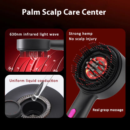 3 Modes Electric Vibration Massage Comb Red Light Hair Growth Massage Scalp Brush Oil Liquid Applicator Head Massager Anti Loss