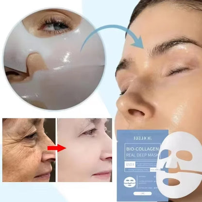Collagen Wrinkle Remover Facial Mask Deep Moisturizing Whitening Soluble Hydrogel Mask Smooth Brighten Korean Skin Care Cosmetic