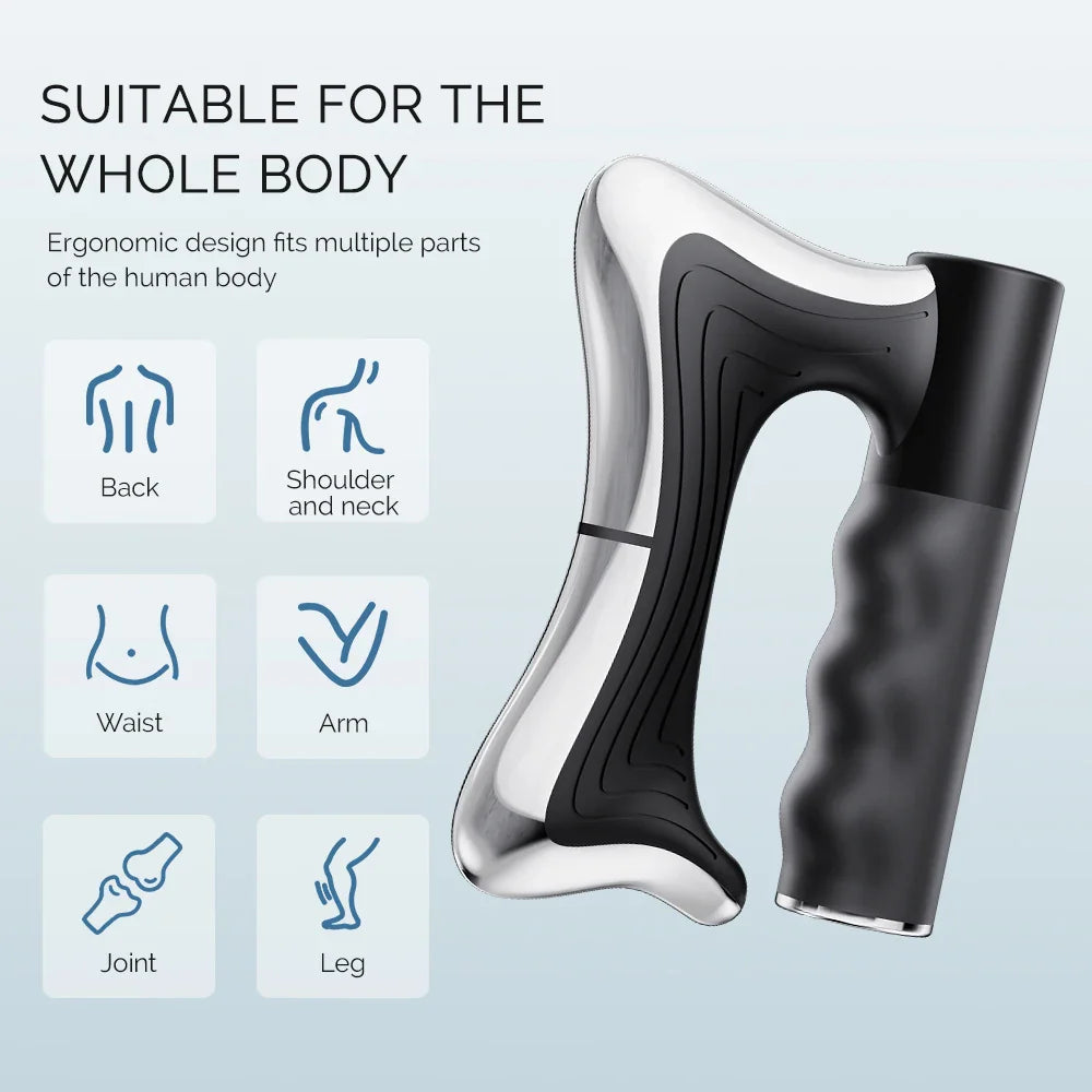 Fitness Muscle Scraping Massager Electric Fascia Knife Vibration Gua Sha Scraper Back Leg Body Relaxation Stainless Steel