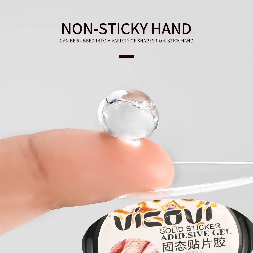 5ML Solid Gel For False Nails Bubble-free Transparent Solid Strong Glue Stick Nails Tips/Gems Long-lasting Solid Nail Patch Gel