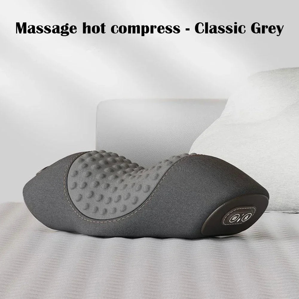 Electric Massager Cervical Pillow Hot Compress Vibration Massage Neck Traction Relax Sleeping Memory Foam Pillow Spine Support