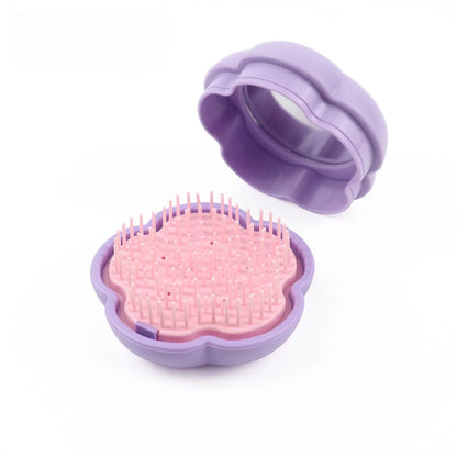 Multicolor Flower-Shaped Scalp Massager Brush with Lid - Soft Silicone Bristles Hair Washing Comb for Scalp Massage & Hair Care