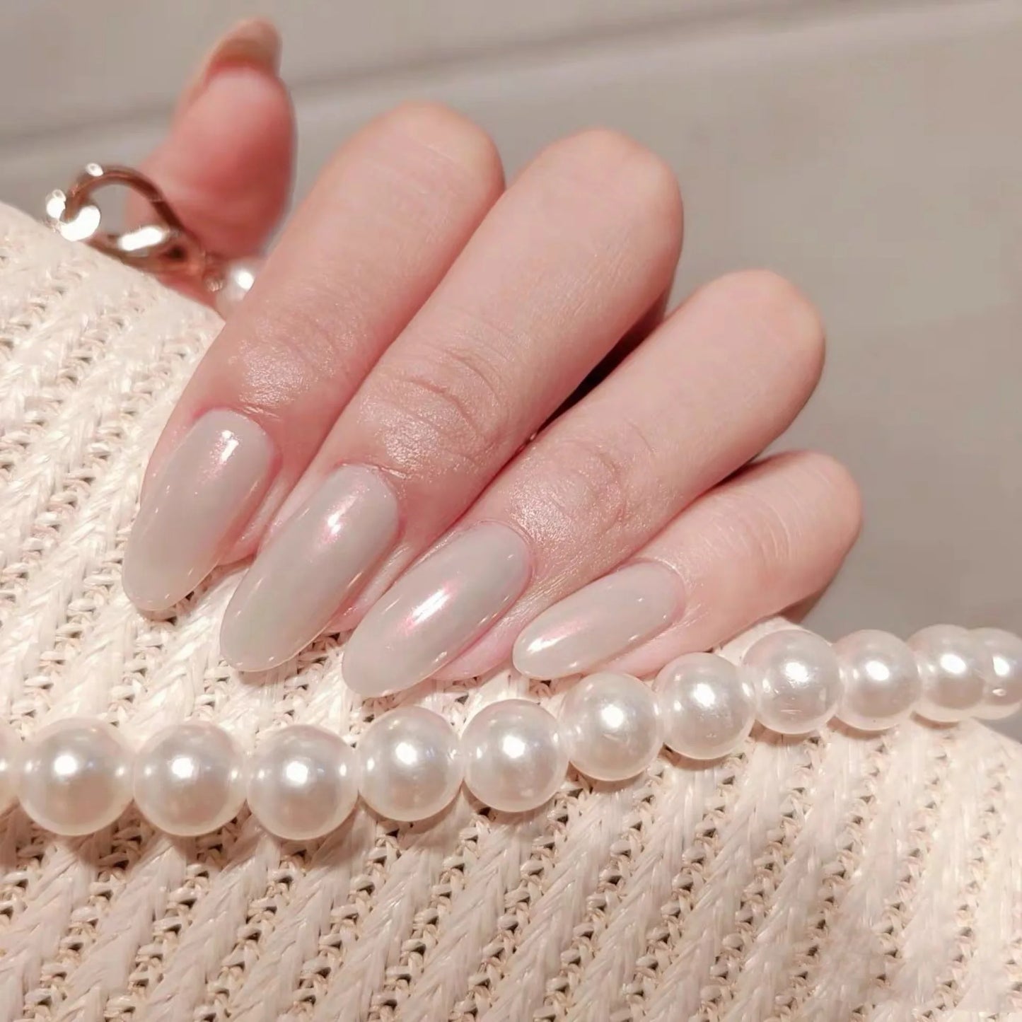 24Pcs Orange Gradient Almond Fake Nails Detachable Simple Pure Color Press On Fake Nails Tips With Glue Long y2k Pink Nails