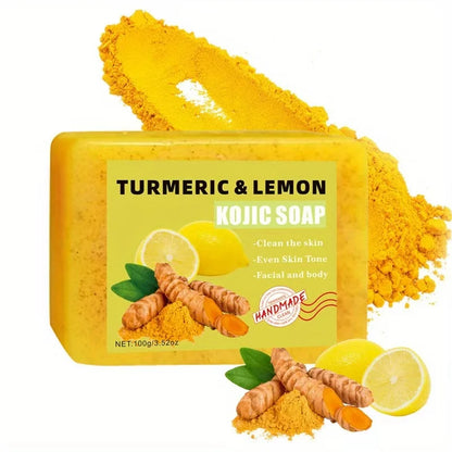 2PCS Turmeric Citric Acid Soap, Gentle Cleansing, Body Bath, Moisturizing, Moisturizing Skin, Suitable for All Skin Types, Unise