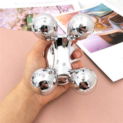 4D Roller Massager Solar Micro Current Massager Face Lifting Tightening Body Slimming Shaping Anti-cellulite Roller Beauty Care