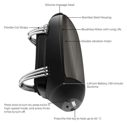 Barber Massager Professional Vibration Massager Barbershop Cordless Handheld Heat Massager USB Body Neck Back Head Face Massager