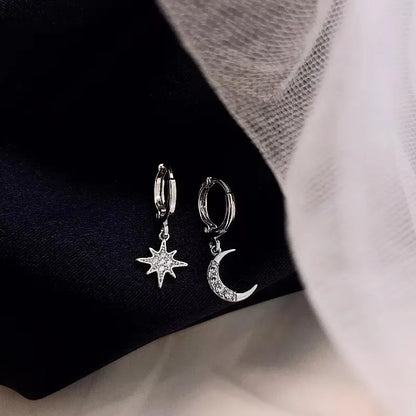 Ventfille 925 Sterling Silver Star Earring for Women Girl Simple Tassels Chain Fashion Office Jewelry Gift Dropshipping