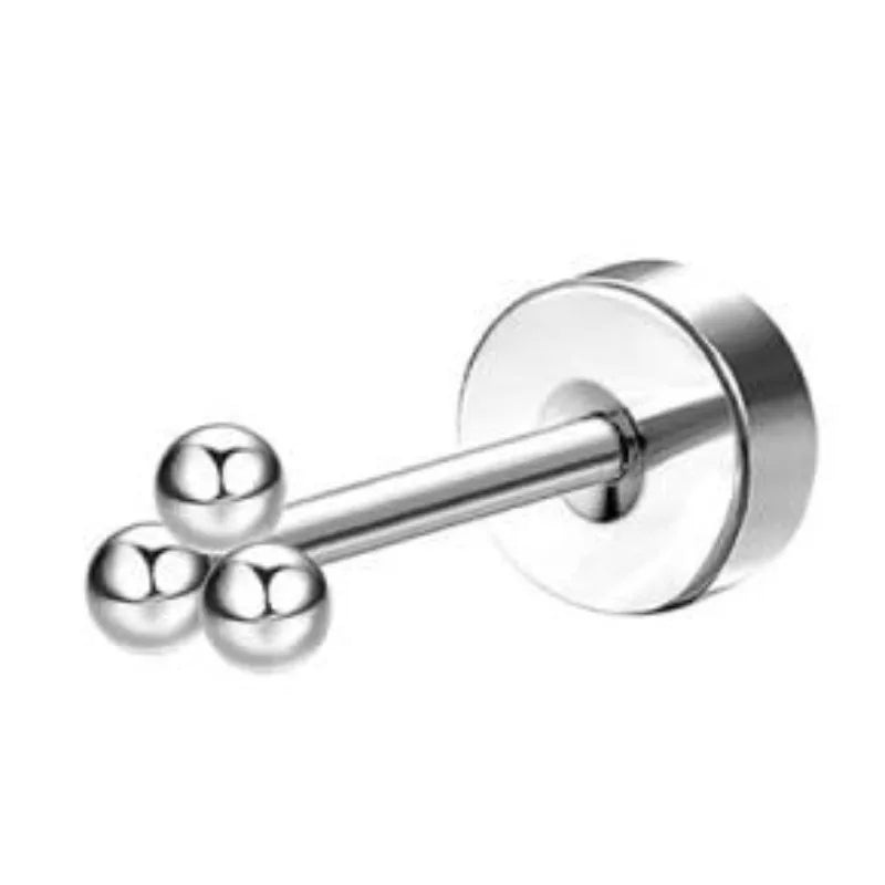 Bobisty 1pc Earrings for Sensitive Ears Surgical Stainless Steel Earrings for Women Dainty Flat Back Earring Stud Hoop Cartilage