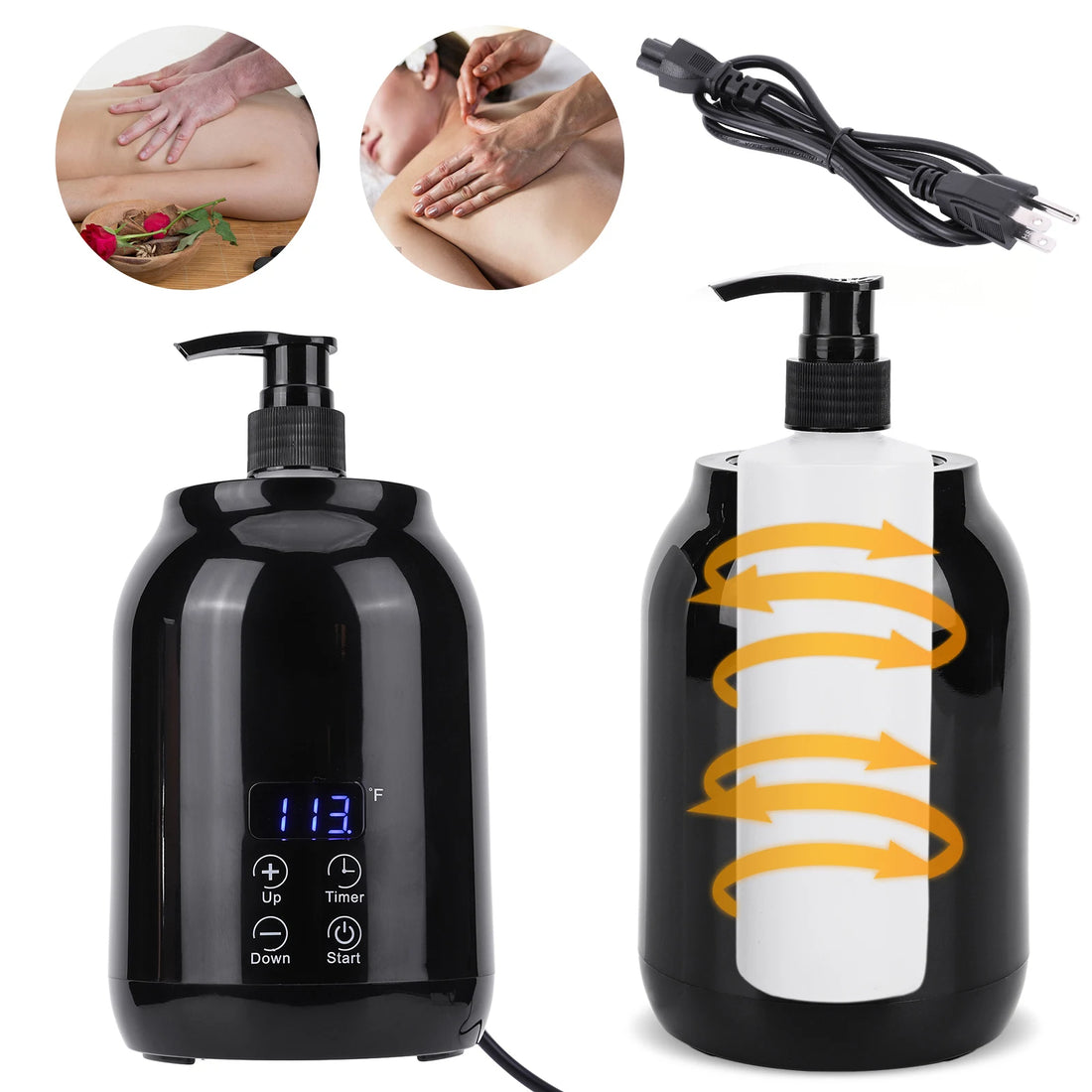 Massage Oil Warmer Digital Lotion Cream Heater 2 Heat Modes Lotion Warmer Fast Heat Lotion Warmer LED Display with Timer