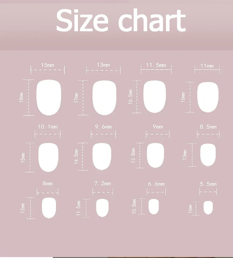 White French Classic Short Rround Nail Art Wearable Fashion Fake Nails Detachable Finished False Nails Press on Nails with Glue