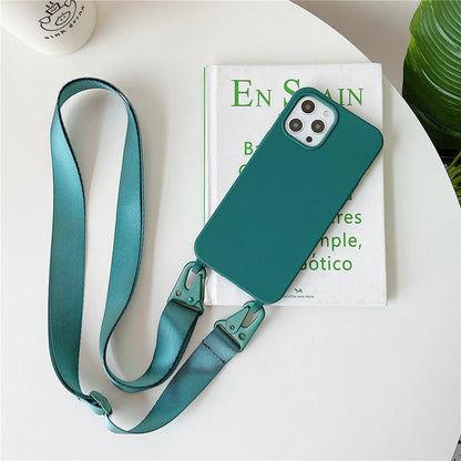 Crossbody Neck Strap Soft Silicone Phone Case For Samsung Galaxy S22 Ultra S21 S20 Plus FE Note 20 10 S10 S9 8 Cord Rope Cover