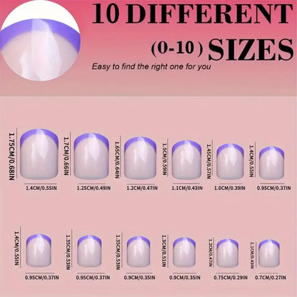 240/120Pcs Colorful French Short Square False Nails Full Cover Fake Nail Tip Extension Acrylic Wearable Ballerina Press on Nails
