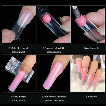 60Pcs Dual Nail Forms Extension Tips Mold Quick Buliding False Nails Short Almond Acrylic Upper Forms Diy Art Manicure Tool
