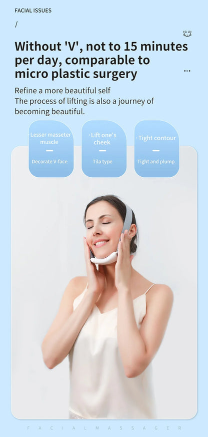 Double Chin Remover Ems Face Lifting Massager Anti Wrinkle Firming Facial Massager V-Face Lift Device Skin Care
