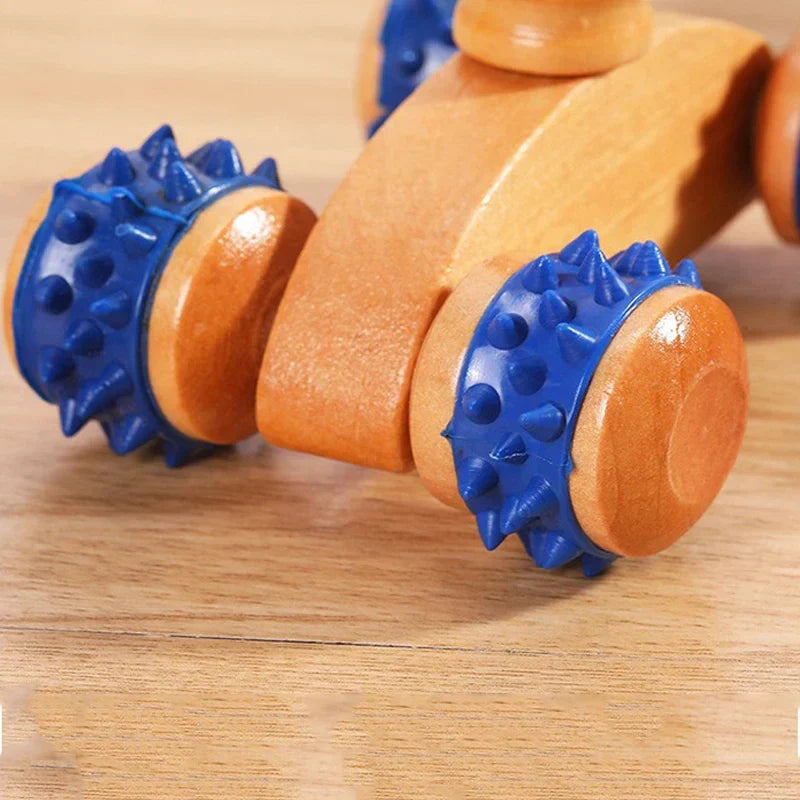 Wooden Massage Roller Therapy Body Massager Foot Face Shoulder Neck Hand Push Roller Massager Body Soothing Massage Tool