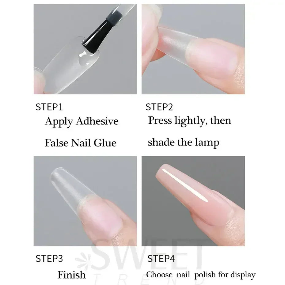 150/160pcs Short Square Fake False Nails Tips Soft Gel Press On Nail Artificial French y2k Nail Supplies for Women Manicure Tool