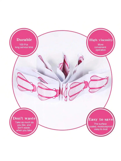 100 pieces square gold nail paper holders phototherapy nail crystal nail extension paper holders