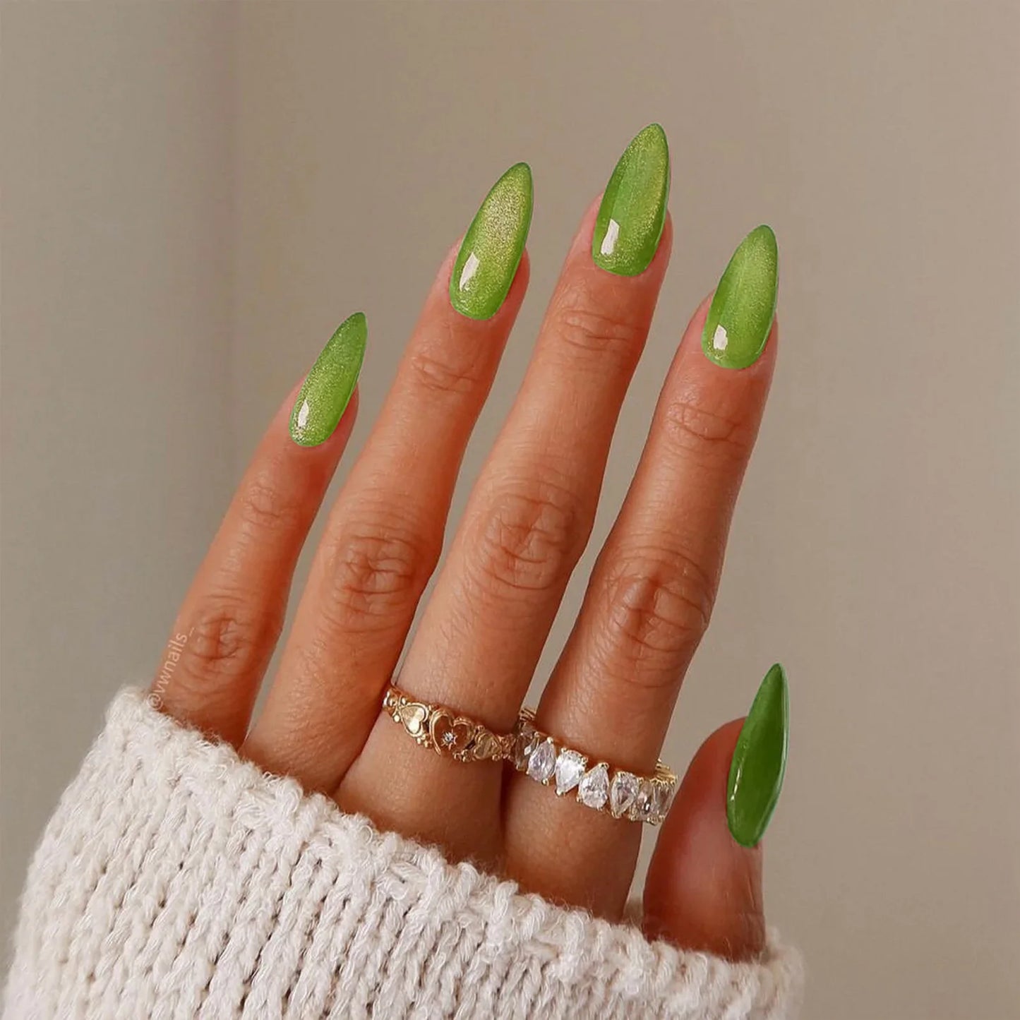 24pcs Round Fake Nails Cat Eye Glitter Press on Nail Full Cover Wearable Artificial Nail Tips for Girls Gifts Free Shipping