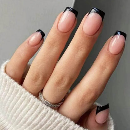 Yellow French Fashion Wearable Nail Art Summer Simple Short Almond Fake Nails Detachable Finished False Nails Press on Nails
