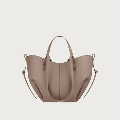 Y2K - French Luxury Large Capacity Women's Handbag, Leather Pleated Wing Bag, One Shoulder Underarm Handbag
