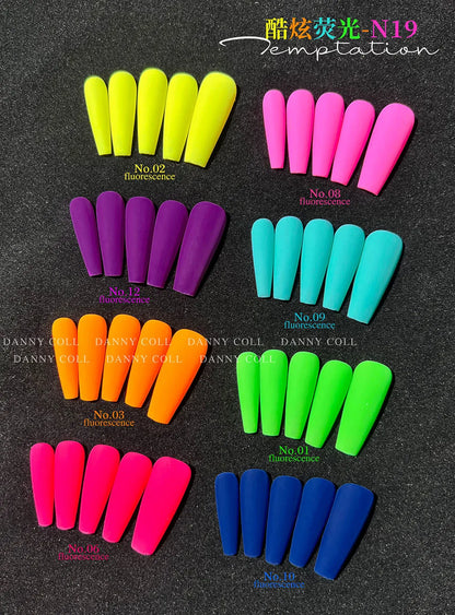 Spring Summer Colourful Fluorescence Gel Nail Polish Set Soak Off Noctilucent Color UV LED Varnishes Nail Art Candy Gel Polish