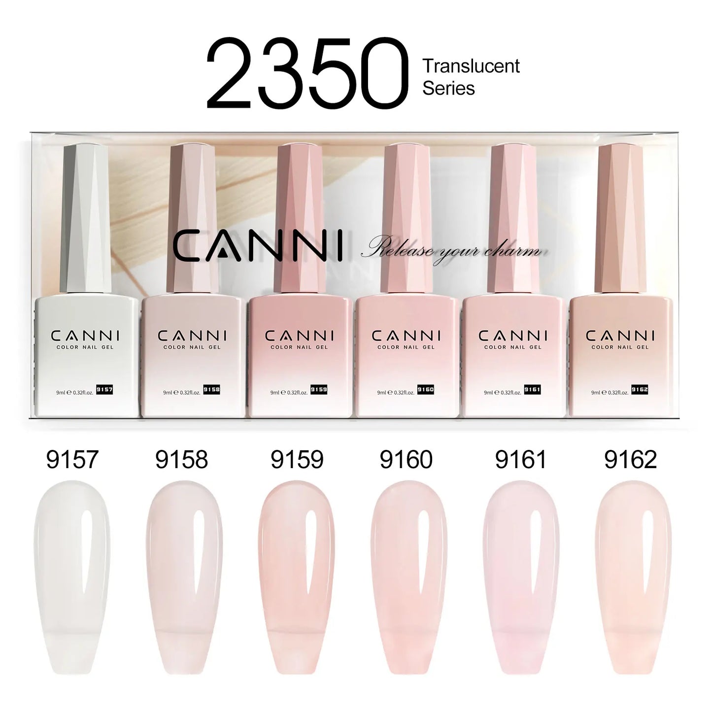 CANNI Nail Gel Polish Set HEMA TPO FREE Jelly Nude Color Rubber Base UV Construction Gel Semi Permanent Soak off UV LED Gel Nail