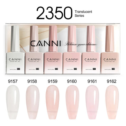 CANNI Nail Gel Polish Set HEMA TPO FREE Jelly Nude Color Rubber Base UV Construction Gel Semi Permanent Soak off UV LED Gel Nail