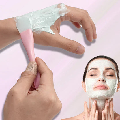 Silicone Facial Mask Brush Soft Head with Scraper Integrated Dual-use Mud Film Brush DIY Film Adjusting Beauty Skin Care Tool