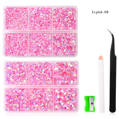 Mix Size Glitter Resin Non Hotfix Rhinestones Box стразы DIY Nails Crystals Strass Diamond for Nail Art vestidos 원피스 elbise Dres