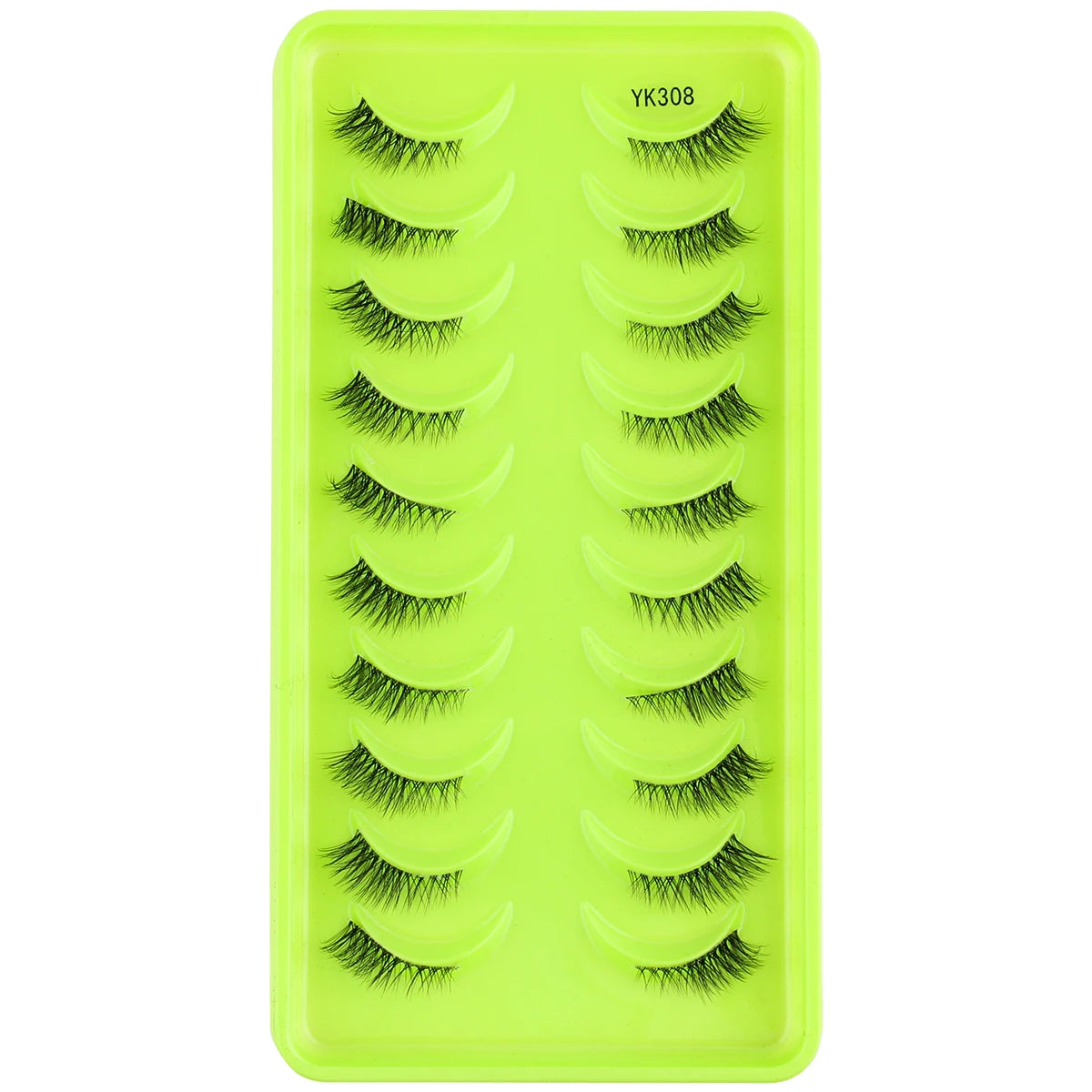 New Half Eyelashes 3/10Pairs Half Lashes Natural 3D Cat Eye Lashes Clear Stem False Eyelash Extension Makeup Faux Cils maquiagem