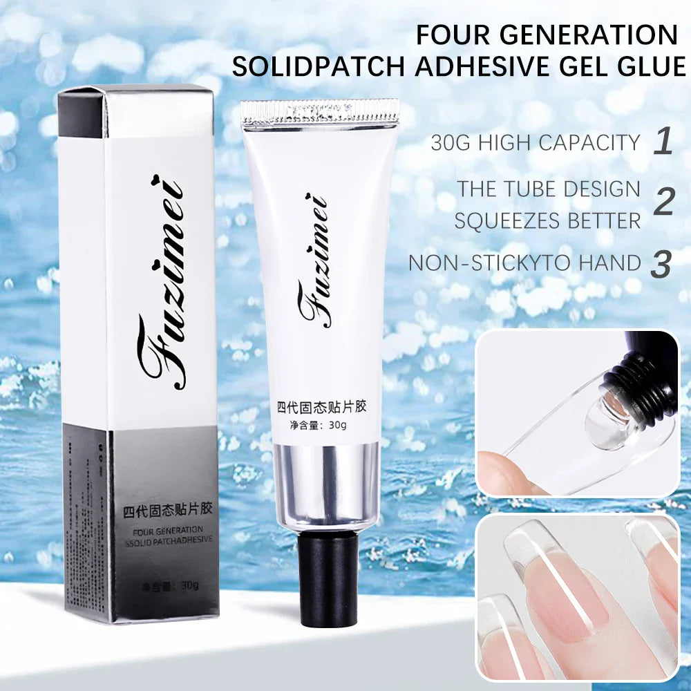 30g Solid Patch Easy Stick Nail Tips Gel Strong-Adhesive Nail Extension Gel Clear Soak Off UV LED Nail Tips/Rhinestone Gel