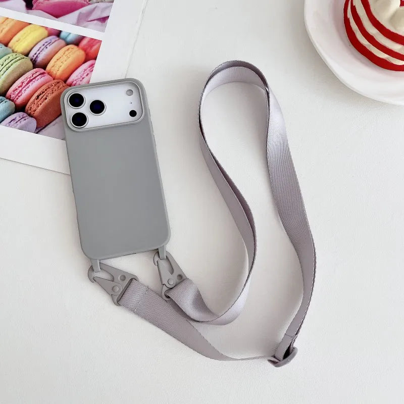 Candy Strap Case For iPhone 17 Pro Max 16E 16 14 15 Plus 13 11 12 Air Crossbody Lanyard Cord Rope Soft Silicone Shockproof Cover