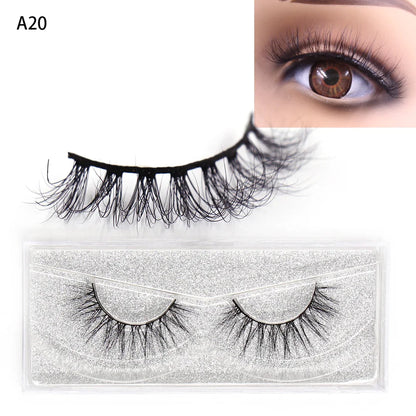 LEHUAMAO 3D Mink Eyelash Fluffy Cross Thick Natural Fake Eyelashes Lashes Dramatic Makeup Eye Lashes Handmade False Eyelash