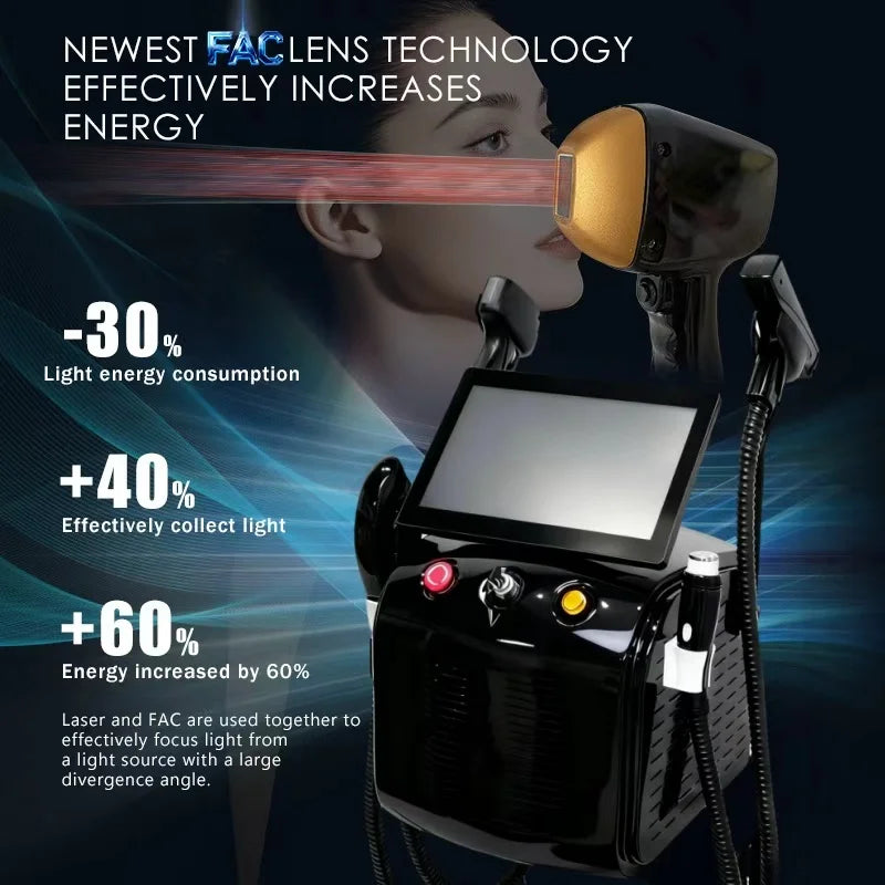 4-in-1 Professional Hair Removal Laser Machine 4000W Painless 4 Waves 755nm/808nm/940nm/1064nm for Home & Commercial Use
