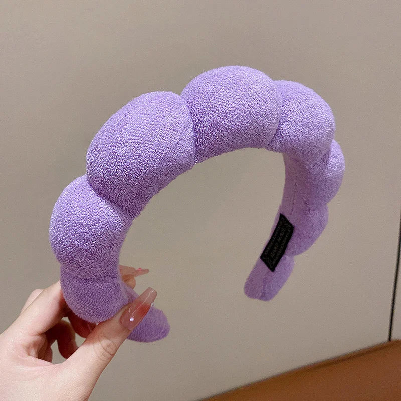 Simple Cloud Sponge Headband for Women Korean Style Candy Color Wide Brim Headband Fashion Girl Face Wash Headband Hair Accessor