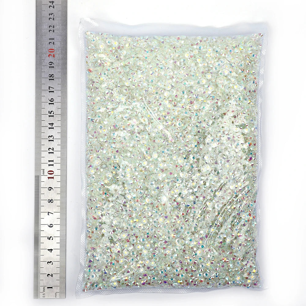 SS3-SS50 Big Bag Glitter Non hotfix FlatBack Wholesale Top Quality Better DMC Crystal AB Glass Strass Iron On Hotfix Rhinestones