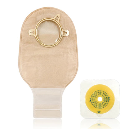 10barriers or 15bags+6barrier Ostomy Supplies Colostomy Bags Two Piece Drainable Pouches with hoop and look Ileostomy Stoma Care