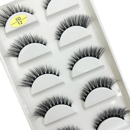 15 Style 5 Pairs 3D Eyelashes Natural False Eye Lashes Thick Faux Mink Lashes Soft Fake Eyelash Wispy Makeup Cilios