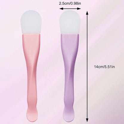 Silicone Facial Mask Brush Soft Head with Scraper Integrated Dual-use Mud Film Brush DIY Film Adjusting Beauty Skin Care Tool
