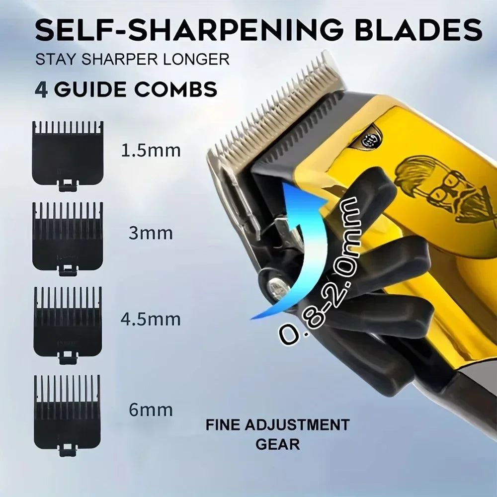 T9 Men's Electric Hair Clipper Beard Trimmer - Rechargeable Hair Cutting Machine with Nose Hair Trimmer Kit