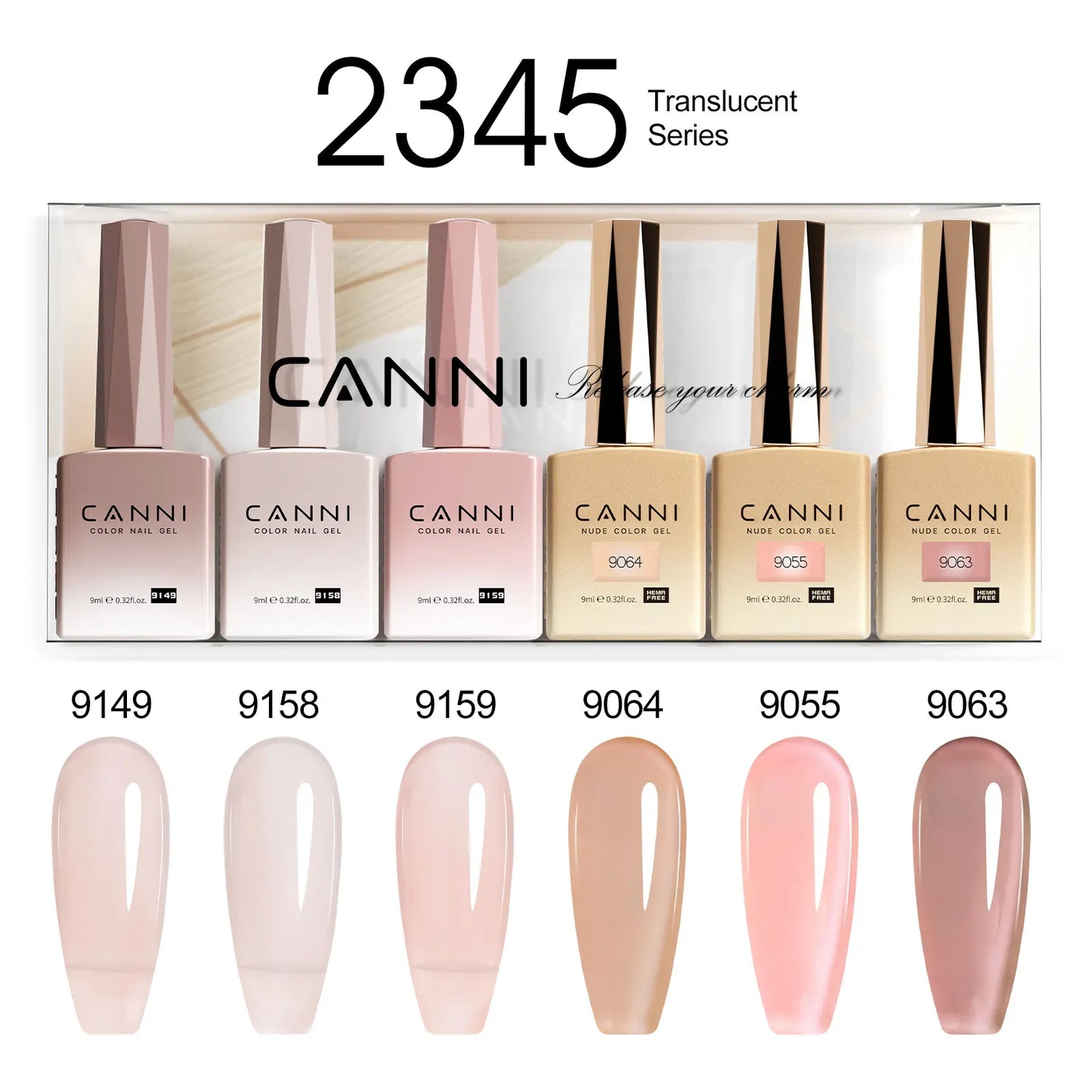 CANNI Nail Gel Polish Set HEMA TPO FREE Jelly Nude Color Rubber Base UV Construction Gel Semi Permanent Soak off UV LED Gel Nail