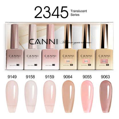 CANNI Nail Gel Polish Set HEMA TPO FREE Jelly Nude Color Rubber Base UV Construction Gel Semi Permanent Soak off UV LED Gel Nail