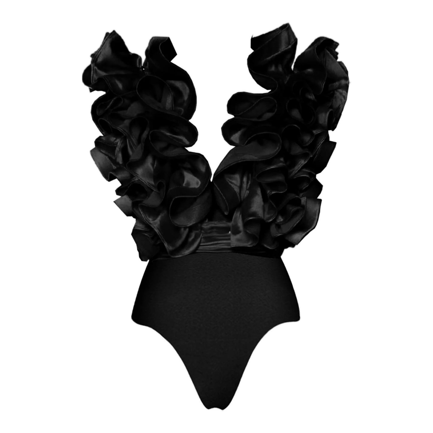 2025 Solid Red Flower One Piece Swimsuit Luxury Women Swimwear Sexy Swim Suit Deep V Monokini Off Shoulder Bodysuit Bathingsuit