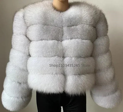 Women's Fashion faux fur coat super hot Autumn Winter women short Faux fox fur fluffy jacket high quality 5xl Ladies furry coats