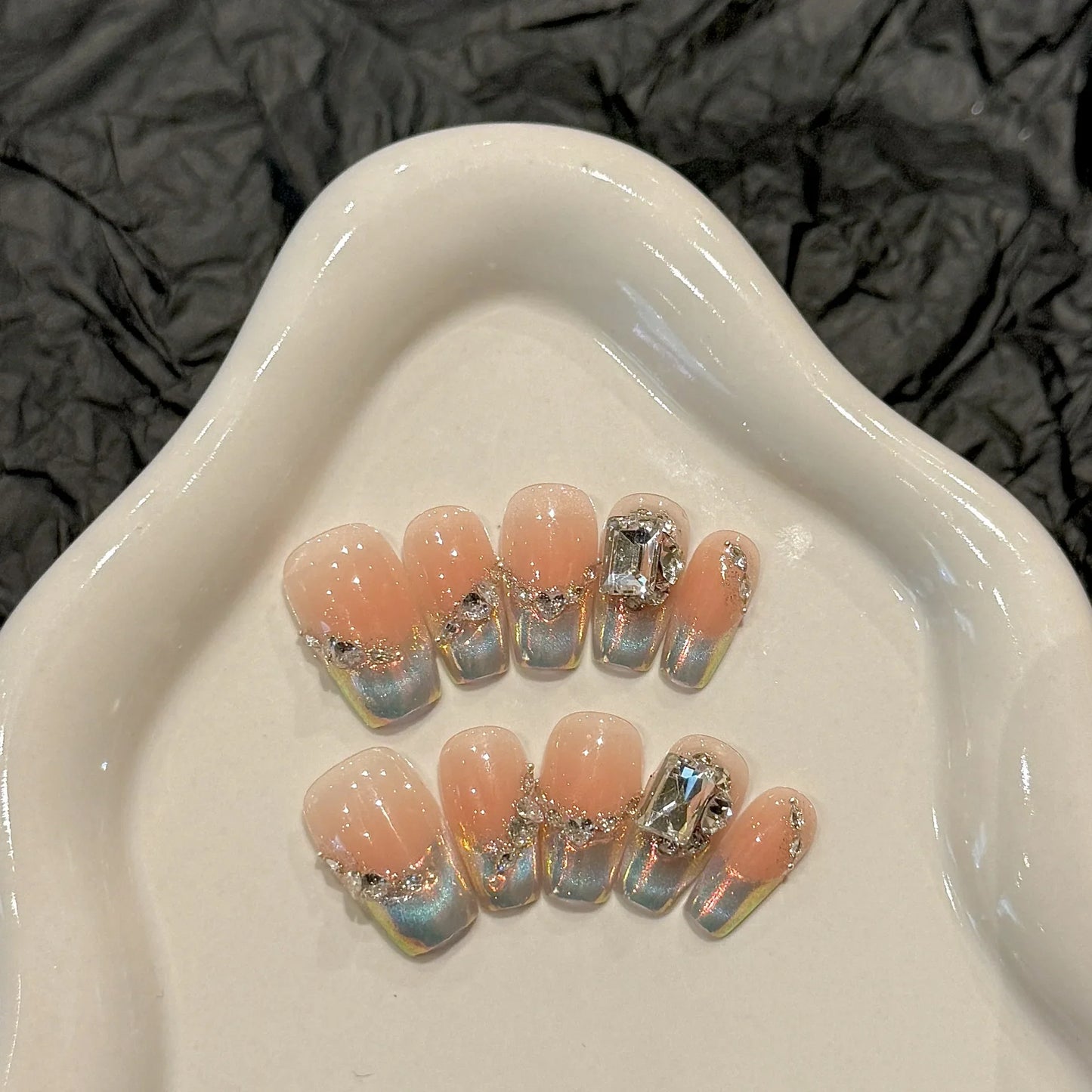 10Pcs French Handmade Press on Nails Candy Color Fake Nails Wearable Stick-on Nails False Nail Uñas Postizas Накладные Ногти 네일팁